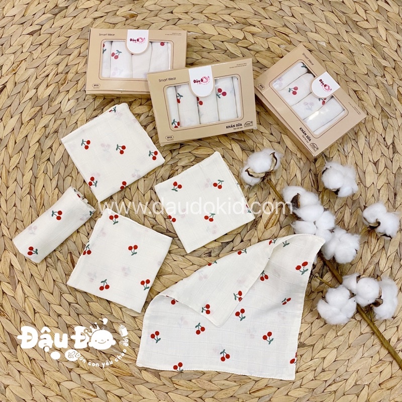 Hộp 5 khăn sữa sợi tre muslin