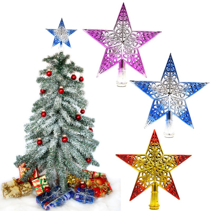 Lovely Silver Gold 8" Christmas Star Tree Topper Decoration Home Ornament 3Color