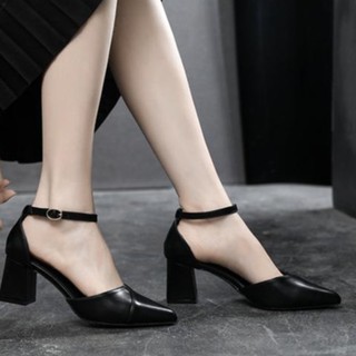 Giày Mũi Nhọn 1 Màu Hở Gót Cao 5cm mã GNC26