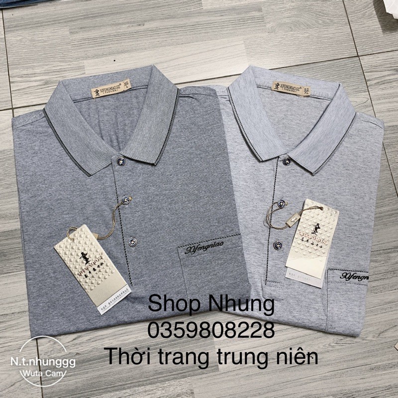 Áo thun nam trung niên cộc tay chất đẹp vải mềm mịn ảnh thật tự chụp