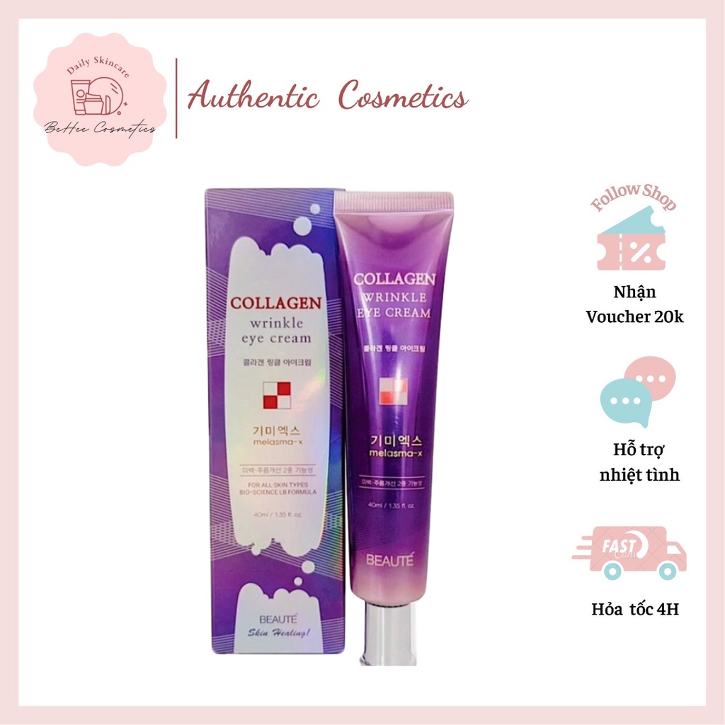 Kem Dưỡng Mắt Xóa Thâm 3D Collagen Wrinkle Eye Cream Melasma-x Beaute - 40ml