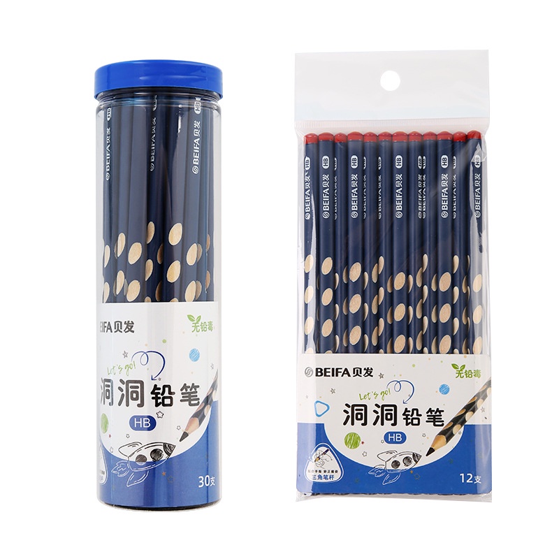 Bộ 12 Bút Chì Gỗ Hình Tam Giác Hỗ Trợ Điều Chỉnh Tư Thế Cho Học Sinh/Văn Phòng