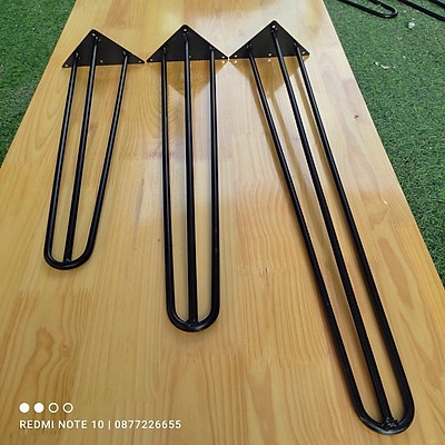 Chân Bàn Ghế Hairpin Loại 3 Thanh Nan sắt Có Tặng Kèm Vít