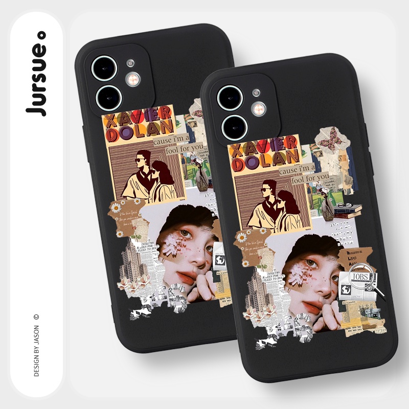 Ốp lưng JURSUE mềm chống bẩn hình dễ thương đẹp cho iPhone 13 12 11 Pro Max SE 2020 X XR XS 8 7 ip 6S 6 Plus Y1990