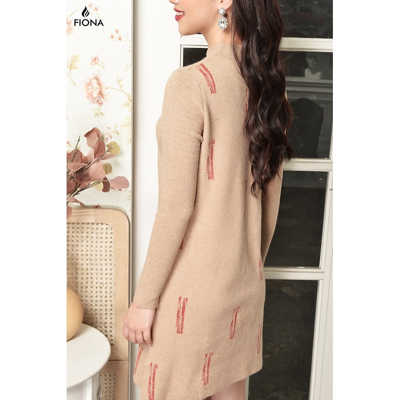 Đầm len dáng suông FIONA, váy đầm len dài tay, cổ cao, dệt họa tiết D859078 | BigBuy360 - bigbuy360.vn
