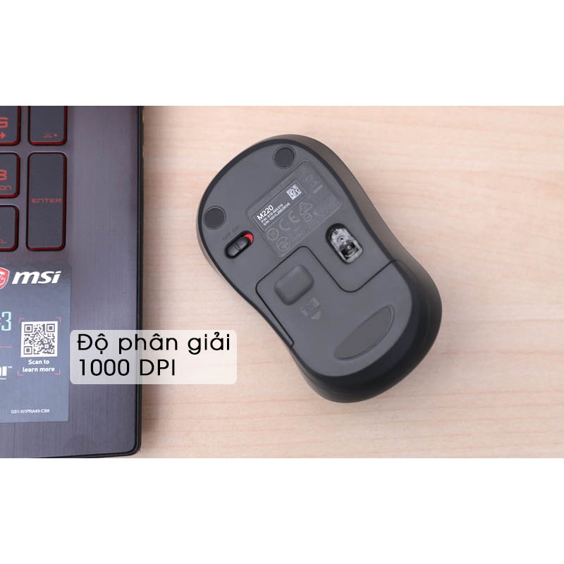 Chuột không dây Logitech M220 không tiếng ồn Tặng kèm bàn di chuột cao cấp