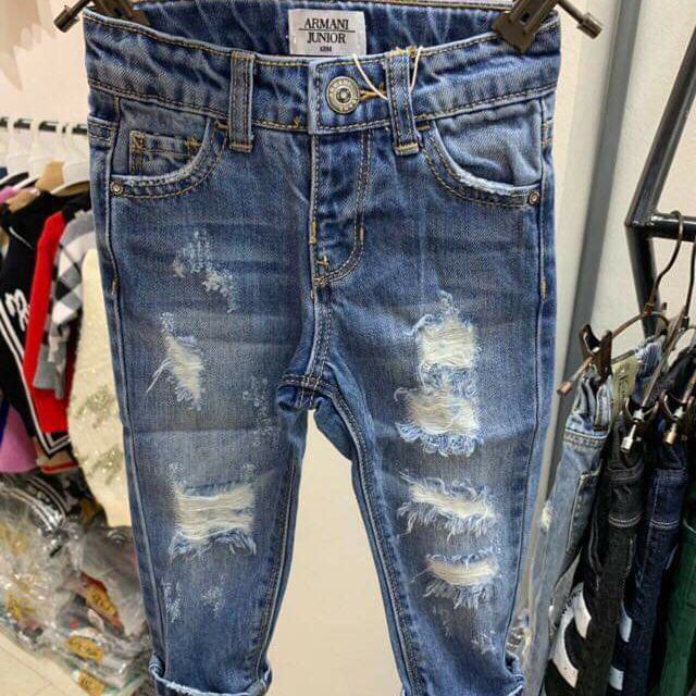 Quần jeans rách bé trai bé gái