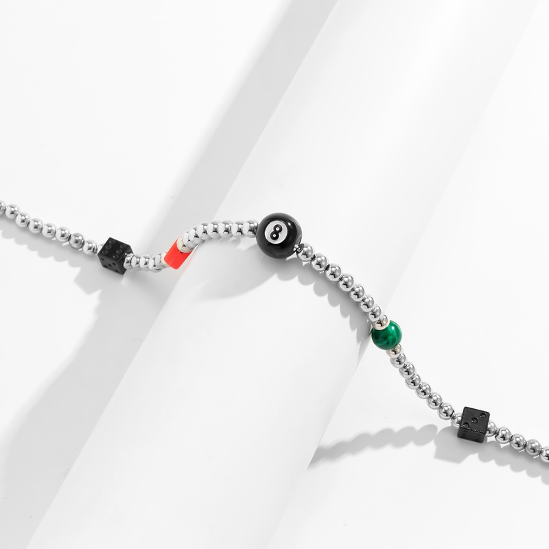 Vòng cổ Dạng Chuỗi Hạt Mặt Hình Trái Tim Phong Cách Hip Hop Cho Nam