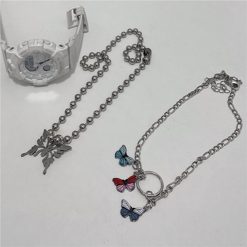 Vòng Cổ Gắn Mặt Hình Bướm Cá Tính Độc Đáo Phong Cách Hip-Hop