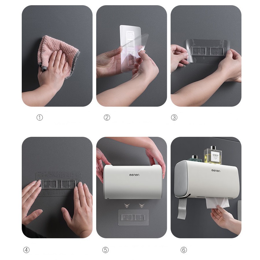 Hộp đựng giấy vệ sinh đa năng loại hình chữ nhật chống thấm nước, hộp đựng giấy tiện ích FAMAHA