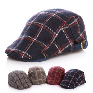 Mũ beret cho trẻ em họa tiết caro