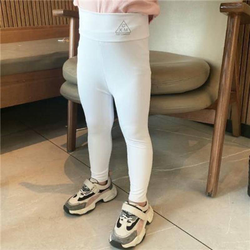 [Hàng Có Sẵn] Quần Legging Dài Đến Mắt Cá Chân Bằng Cotton Màu Trơn In Hình Búp Bê Cá Mập Phong Cách Phương Tây Thời Trang Mùa Thu Cho Bé Gái