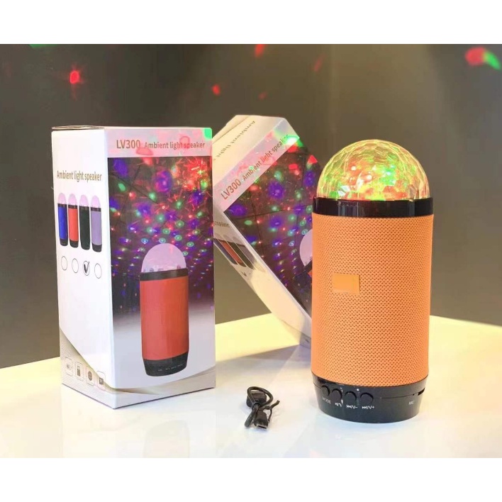 Loa Bluetooth Mini LV300 Đèn Xoay Chớp Sao Lung Linh Âm Bass Cực Đã Nghe Nhạc Cực Hay Hỗ Trợ Thẻ Nhớ Bảo Hành 12 Tháng