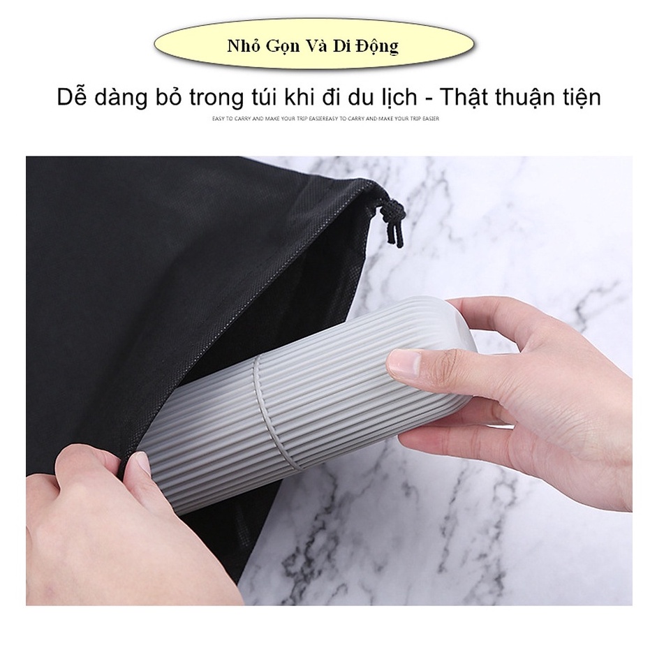 Hộp đựng bàn chải kem đánh răng du lịch đa năng, làm từ nhựa PP, kích thước:19.5cm x 5.5cm, đựng 2 bàn chải, 1 kem nhỏ