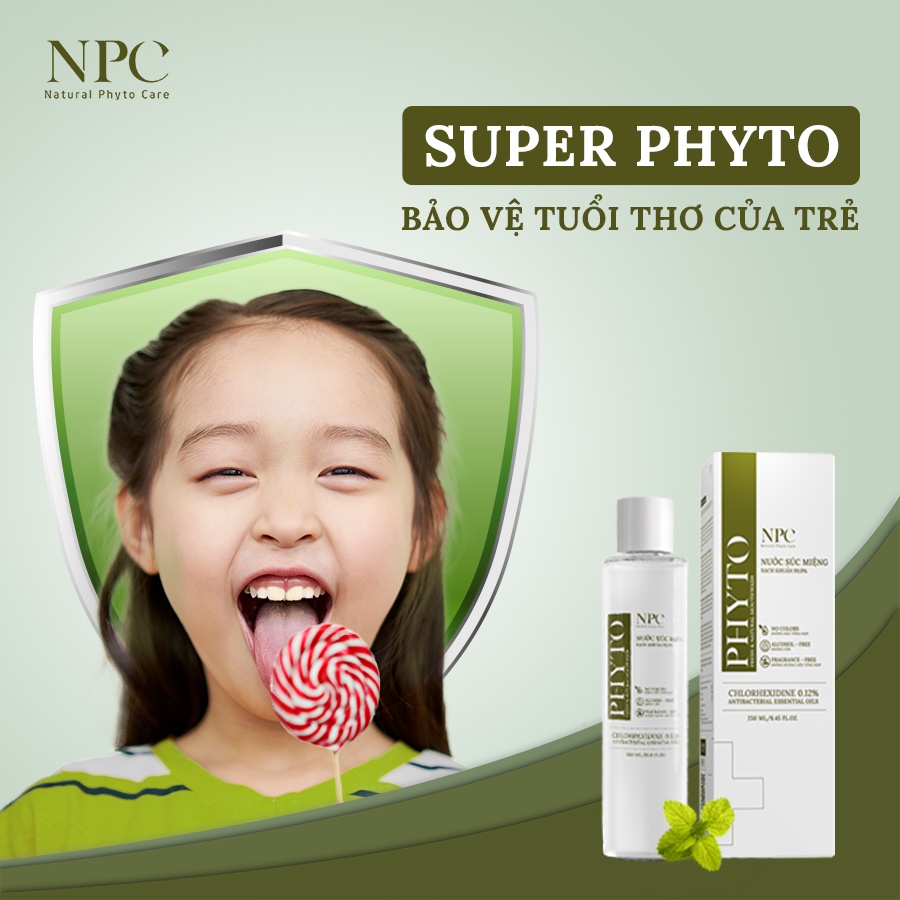 Nước súc miệng Phyto làm sạch khử hôi miệng, tinh dầu thiên nhiên chai 250ml