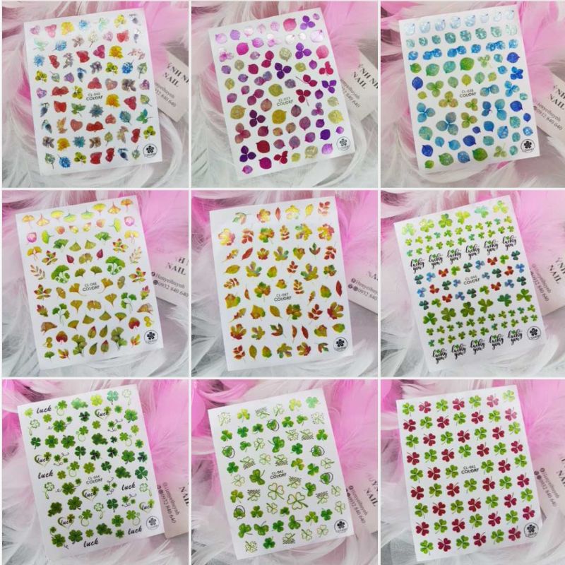 STICKER HOA 3D LẤP LÁNH(Có Ánh Nhũ)- LINK 1
