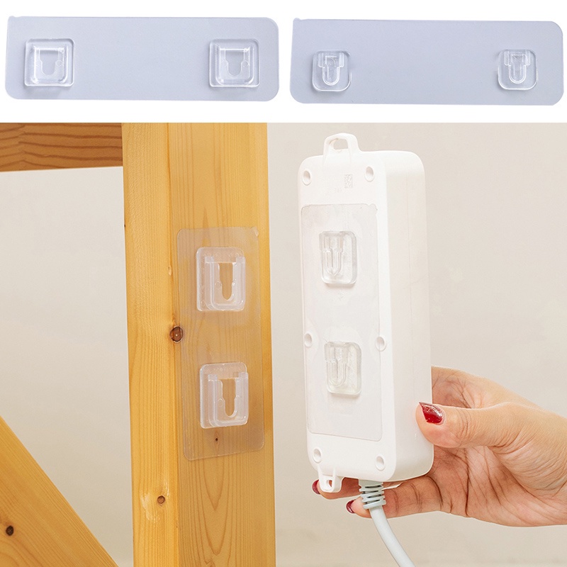 Móc treo đồ dán tường thiết kế trong suốt siêu dính tiện dụng cho nhà tắm / nhà bếp