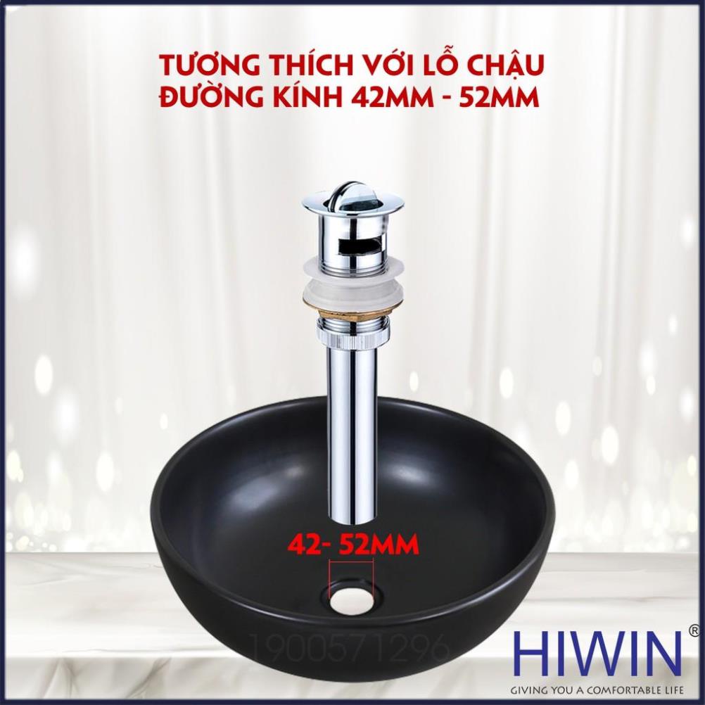 Bộ xả lavabo, xiphong chậu rửa mặt nắp lật đồng mặt gương có lỗ chống tràn HIWIN PG-3016