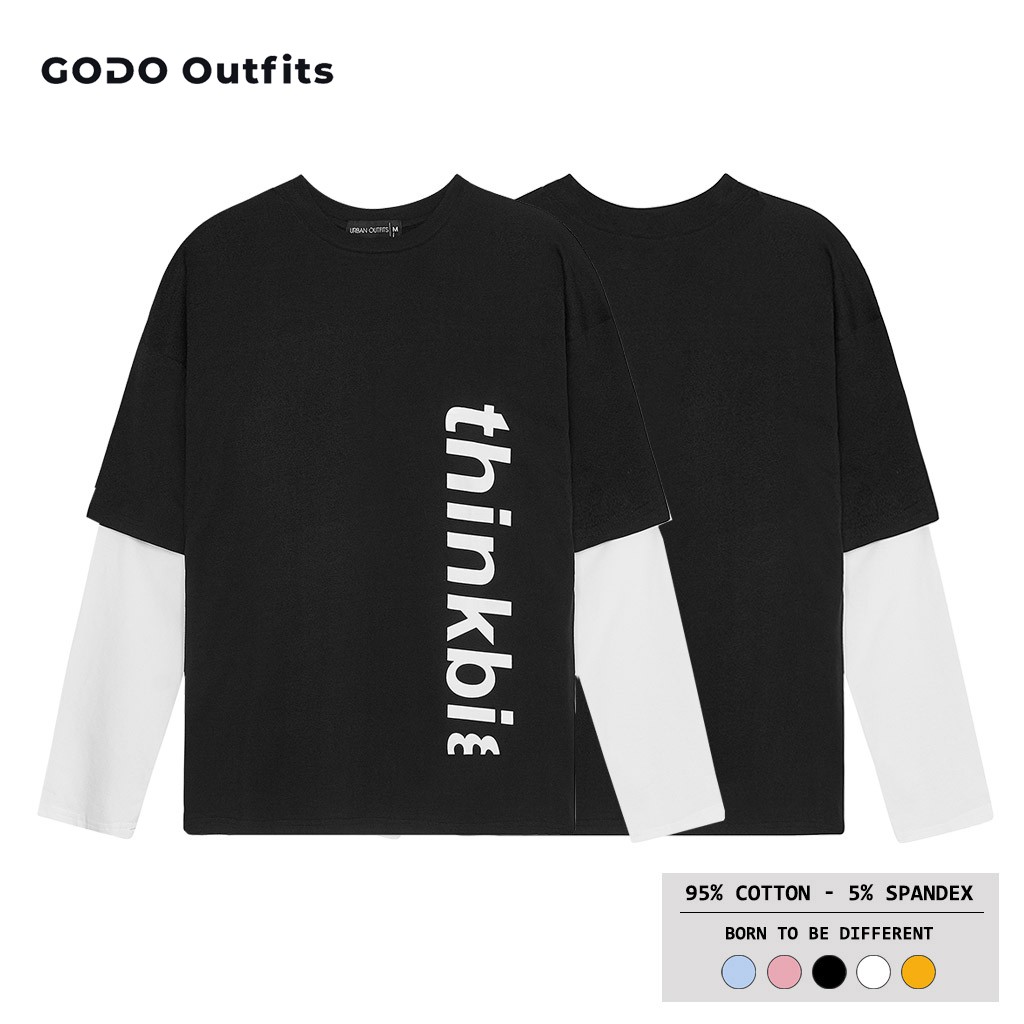 Áo Thun Tay Dài Nam Nữ Form Rộng local brand GODO OUTFITS  In Thinkbi TDO06 Unisex Cặp Đôi Hàn Quốc 100% Cotton