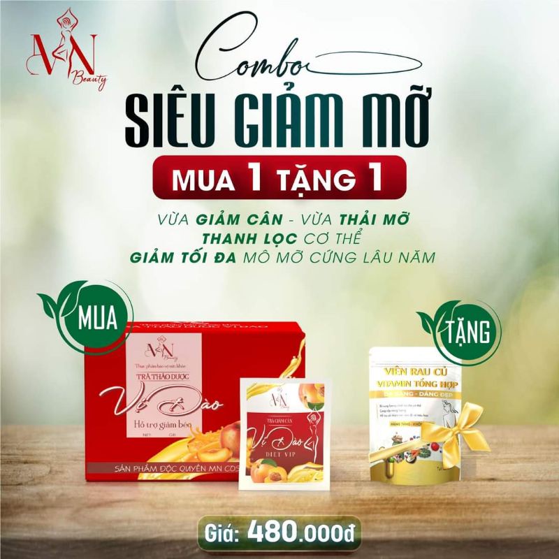 [Chuyên Sỉ] Trà Giảm Cân Vị Đào Đông Anh Mn Group( Tặng Viên Rau Củ)