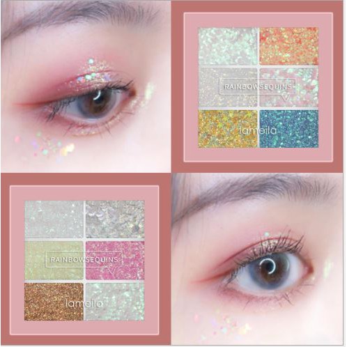 Nhũ Mắt 6 ô Lameila Rainbow Sequins No.5072