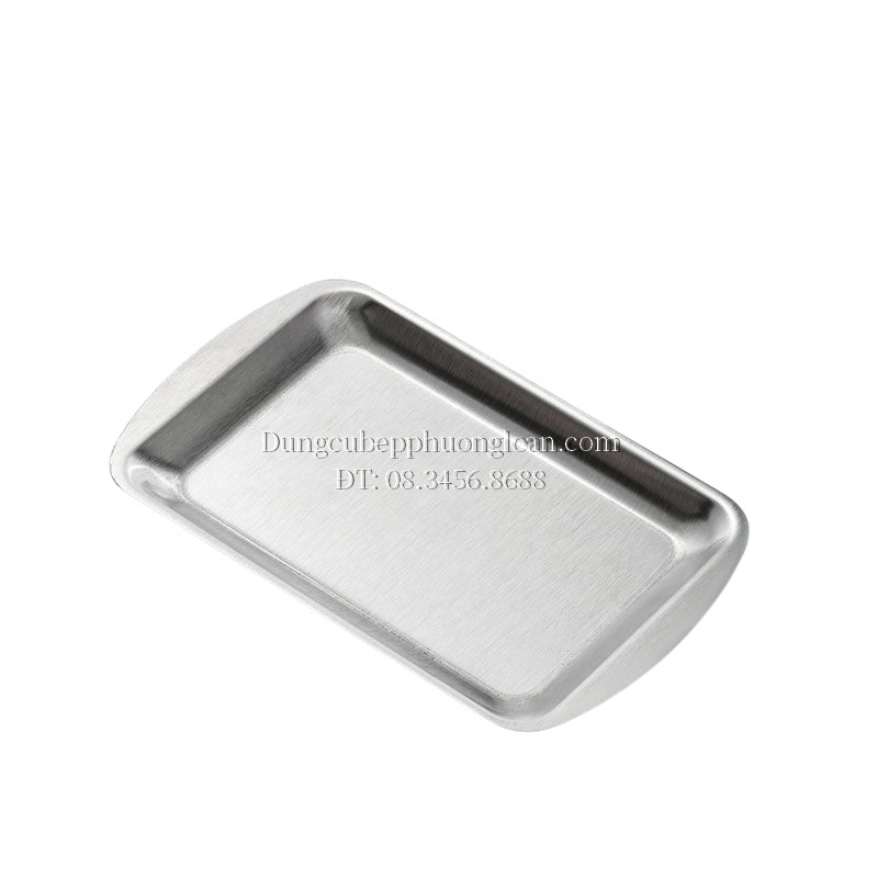 Đĩa Inox Hàn Quốc, khay Inox Hàn Quốc hình chữ nhật, inox 201 với 3 size 11x23.5cm, 14.5x23.5cm và 21x23.5cm