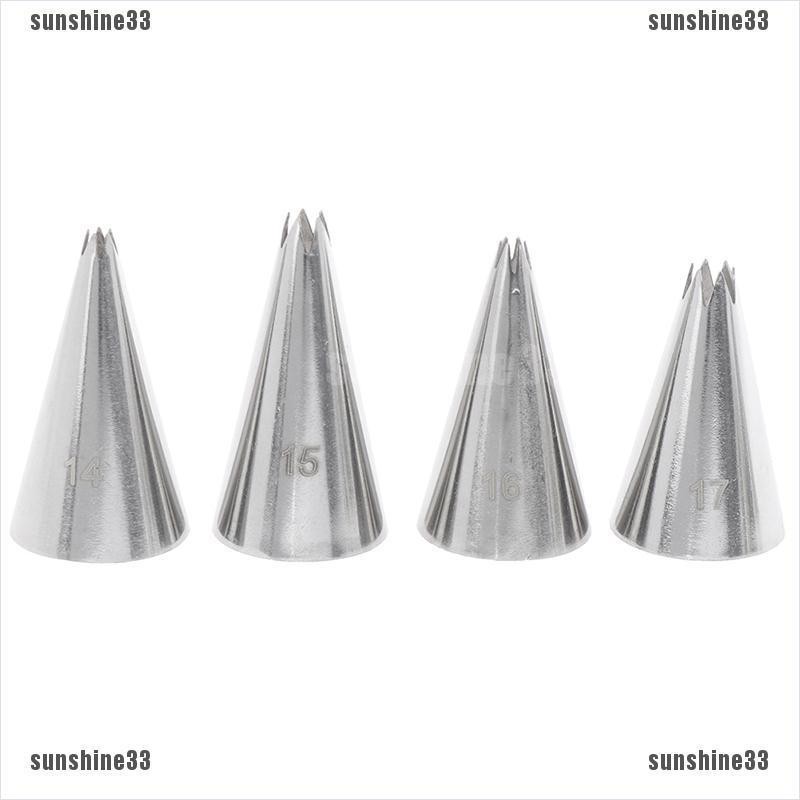 Set 9 đầu bắt bông kem trang trí bánh kim loại miệng kiểu ngôi sao tiện lợi