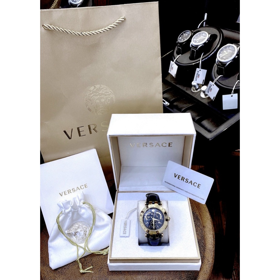 Đồng hồ đeo tay nam, đồng hồ nam VERSACE auth full box, dây da, siêu cao cấp, thiết kế cực kỳ sang chảnh nam tính