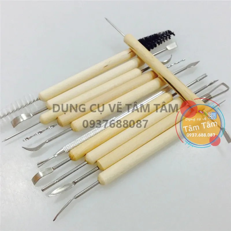 -Bộ nạo tượng/điêu khắc tạo hình đất sét Mont Marte 11 cây-