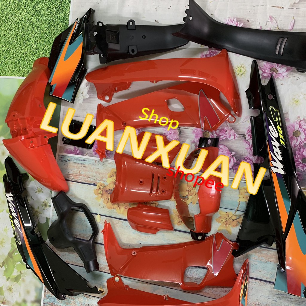 Bộ nhựa dàn áo xe wave ZX -Wave thái -wave 2 bóng -wave nhỏ -wave alpha 110 đời 2002 đến 2006 -Full nhựa trắng ABS