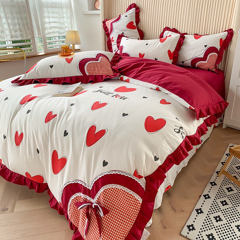 Set ga gối cotton bèo cao cấp mẫu mới 2022 - loại 1