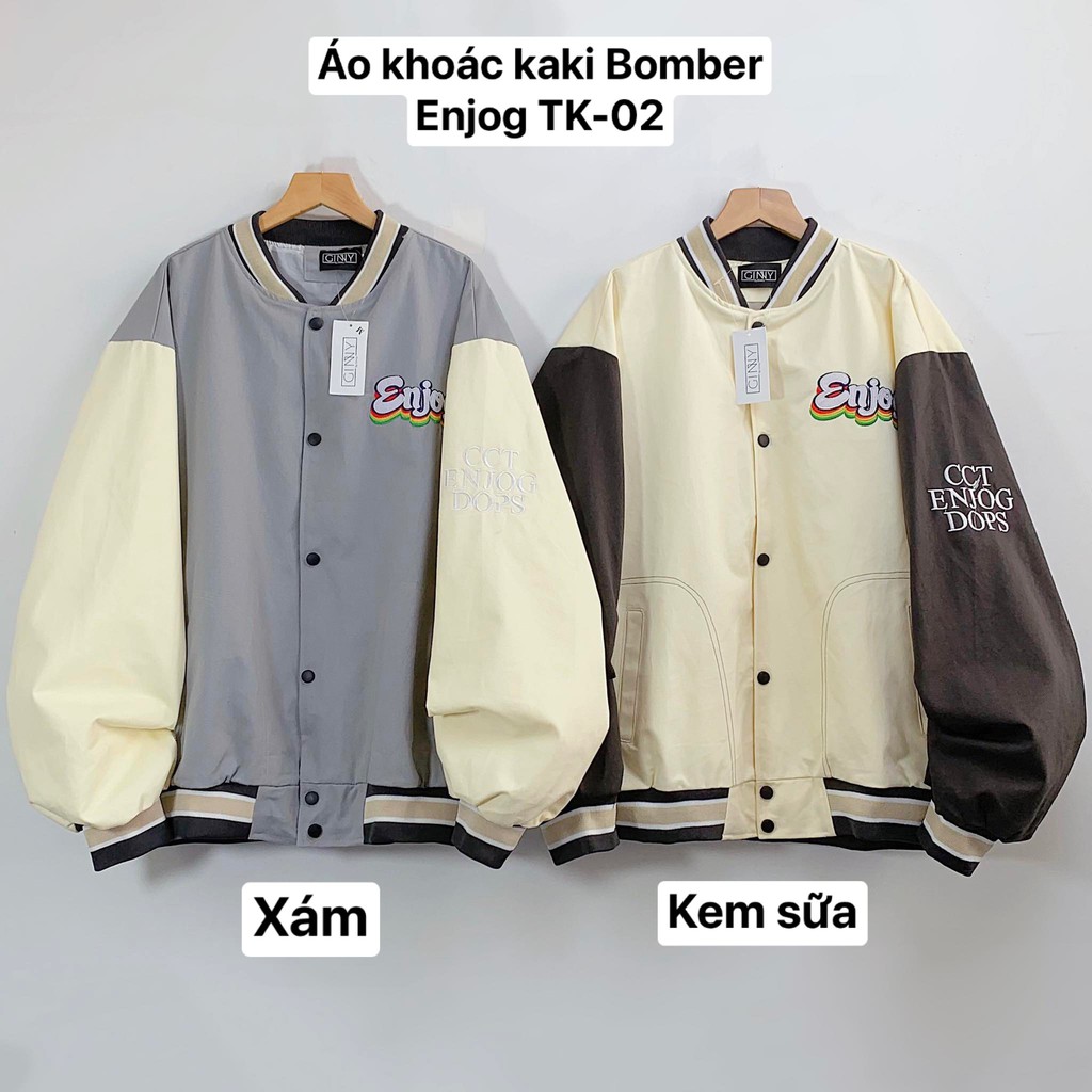 Áo Khoác Bomber Enjog TK 02| Khoác Bomber Nữ| Form Rộng| Áo Bóng Chày