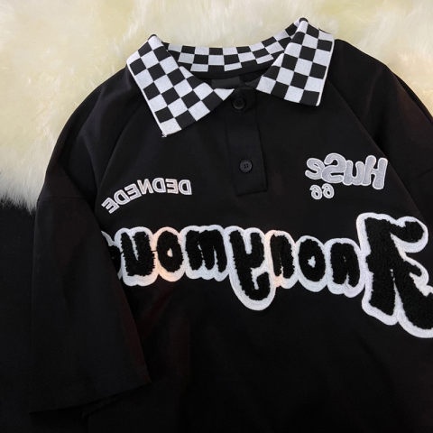 Áo Thun Tay Ngắn Dáng Rộng Họa Tiết Kẻ Sọc Ca Rô Phong Cách Vintage Thời Trang Mùa Hè Cho Nữ