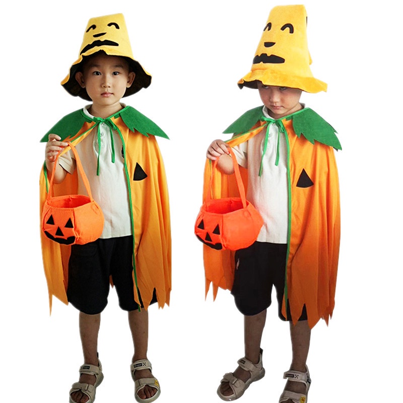 Áo Choàng Halloween Hình Bí Ngô Ngộ Nghĩnh Đáng Yêu Cho Bé Lễ Hội Hóa Trang Halloween