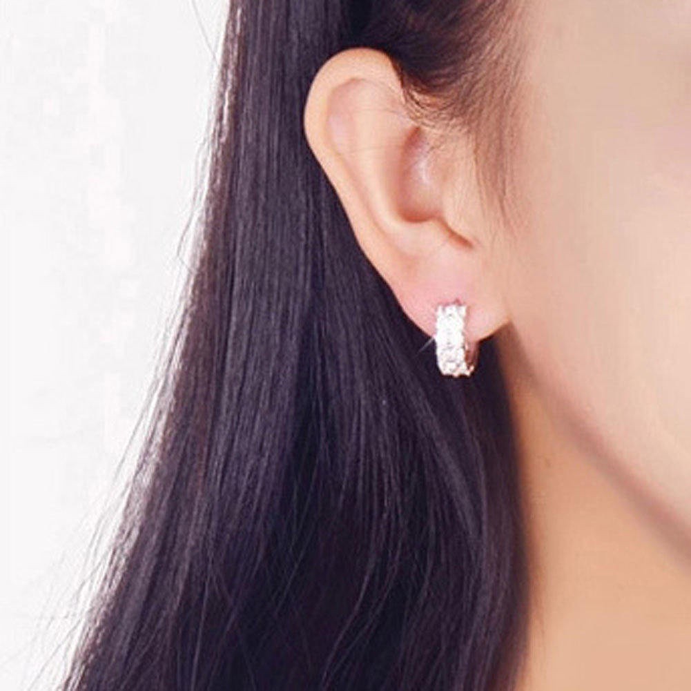 Khuyên tai nữ mạc bạc đính đá xinh lung linh