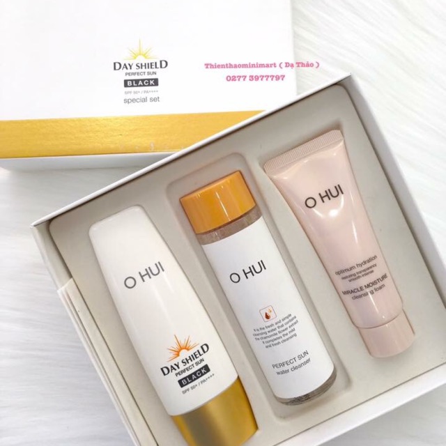 💧 Bộ Kem chống nắng OHUI Perfect Sun Pro Black SPF50+/PA+++ Special Set