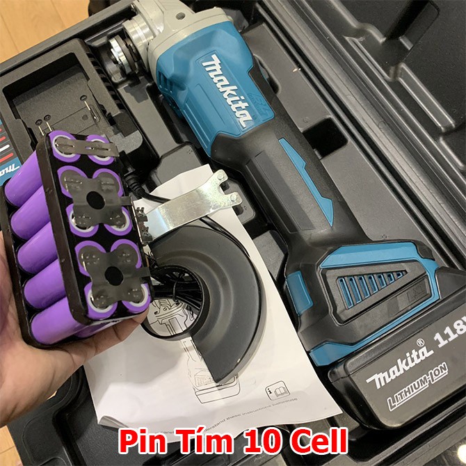 Máy Mài Pin Makita 199V, Máy Mài Góc, Máy Cắt Cầm Tay makita 199v - Có Lá Chắn - Động Cơ Không Chổi Than - Lõi Đồng 100%