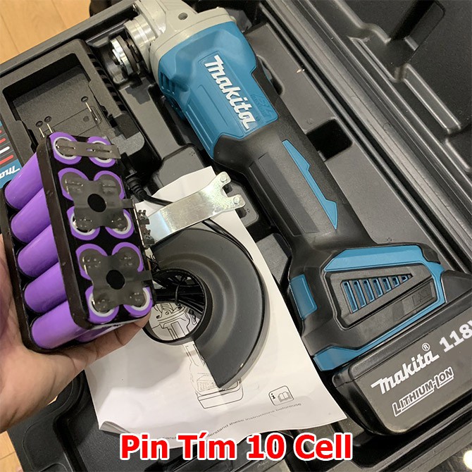 Máy mài pin MAKITA 118V  - Động cơ không chổi than [FULL BOX] Máy cắt cầm tay - 2 Pin