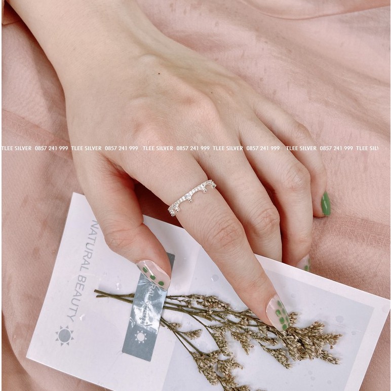 Nhẫn bạc nữ TLEE CROWN nạm đá sang trọng TleeJewelry A0161
