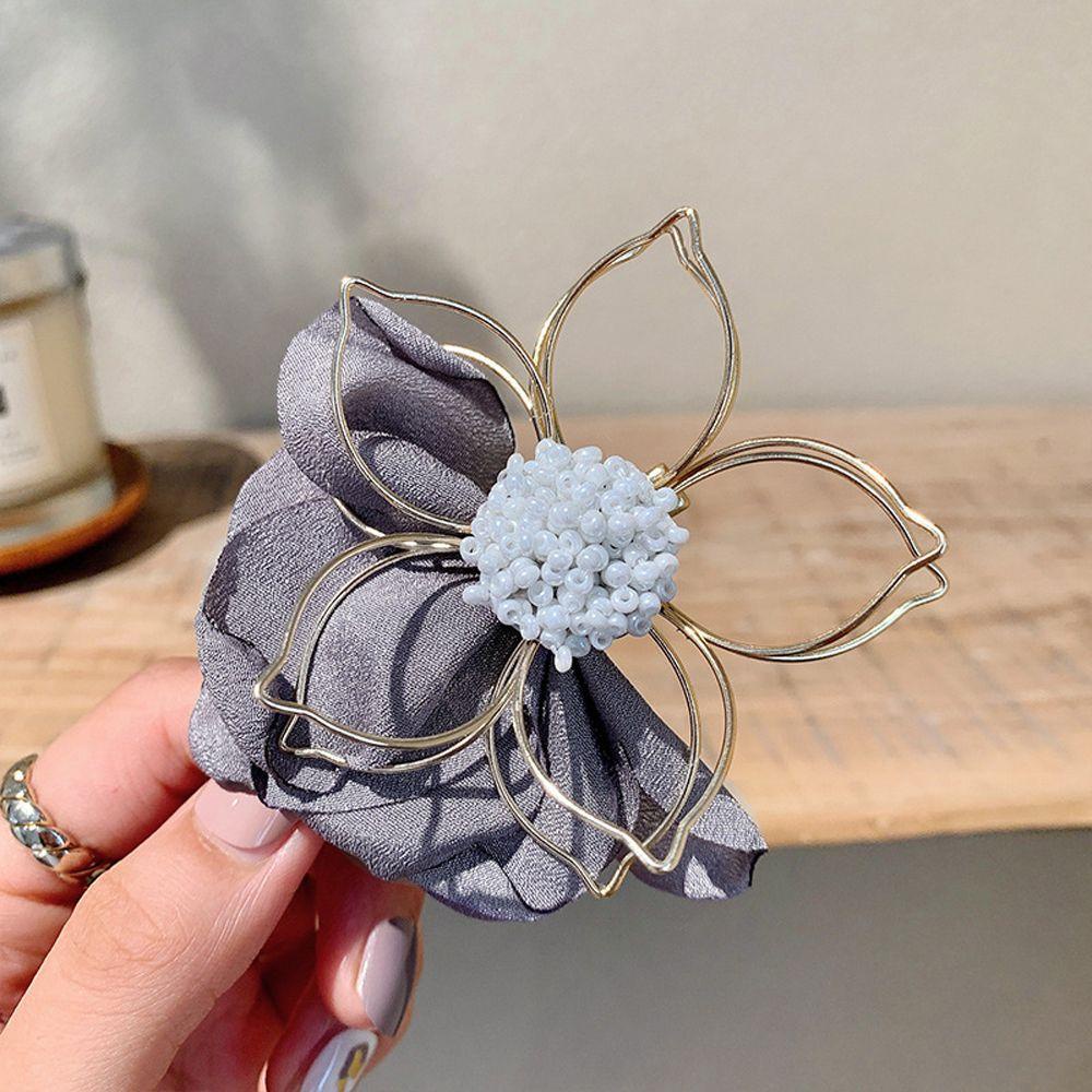 NICKOLAS Kẹp Tóc Mỏ Vịt Bằng Kim Loại Hình Hoa Rỗng Kiểu Vintage Dễ Thương Cho Nữ