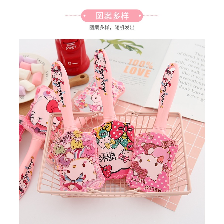 Hellokitty Đệm Lược Hoạt Hình Massage Lược Dễ Thương Trái Tim Nữ Tính Túi Khí Uốn Lược Tay Cầm Dài Lược Massage Làm Mịn Lược Massage Làm Tóc Lược Massage Da Đầu Lược Massage Tóc