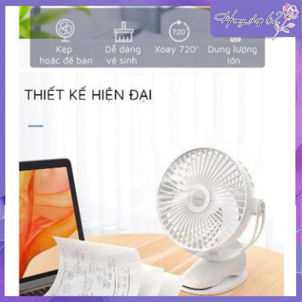 [ Bản Đặc Biệt ] Quạt tích điện để bàn Mini Yoobao kẹp Y-F04 MAX quay 360 độ Pin cực khỏe 10000 mAh