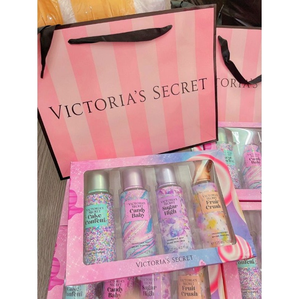 Set 4 chai body mist + túi giấy Victoria's secret - BST hương kẹo siêu hot 125ml