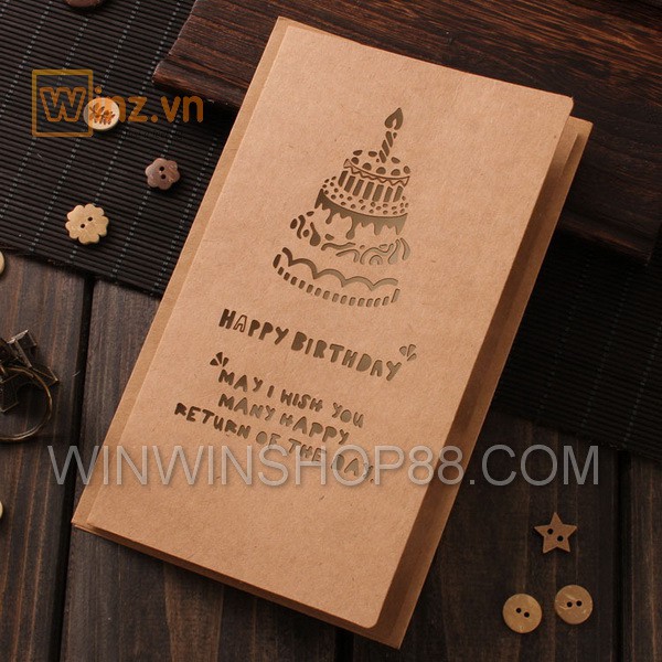 Thiệp thông điệp sinh nhật Vintage, thiệp sinh nhật, thôi nôi cho bé trai bé gái - Andhere