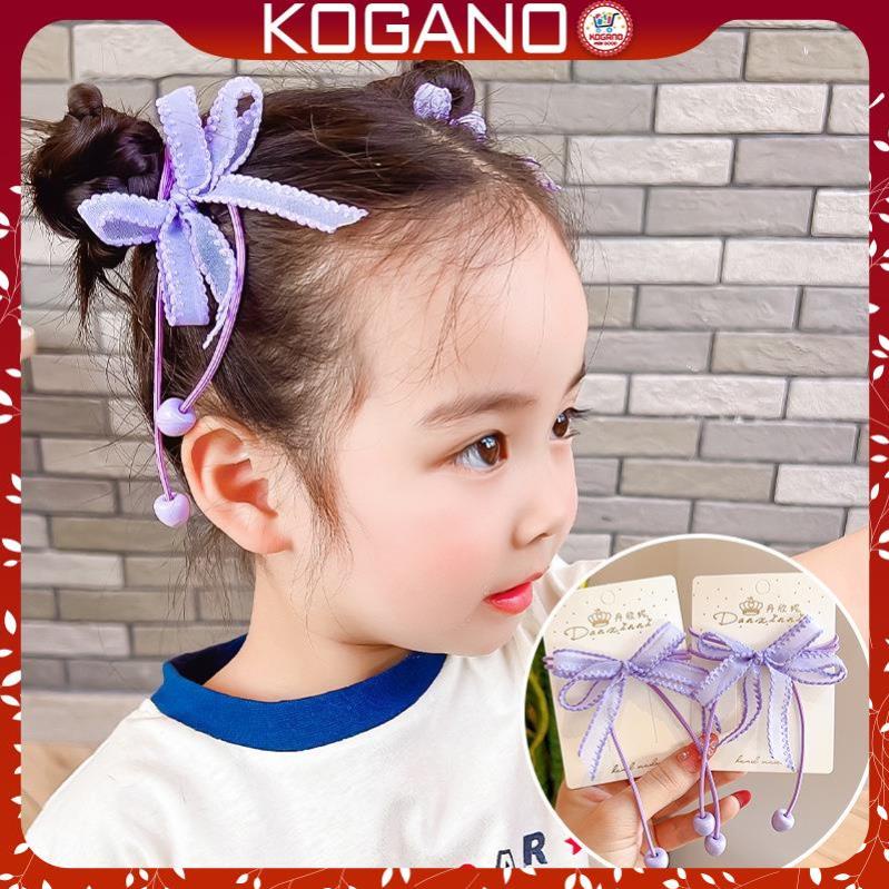 Dây buộc tóc cho bé KOGANO phụ kiện tóc cho bé gái buộc nơ dễ thương FAH-001424