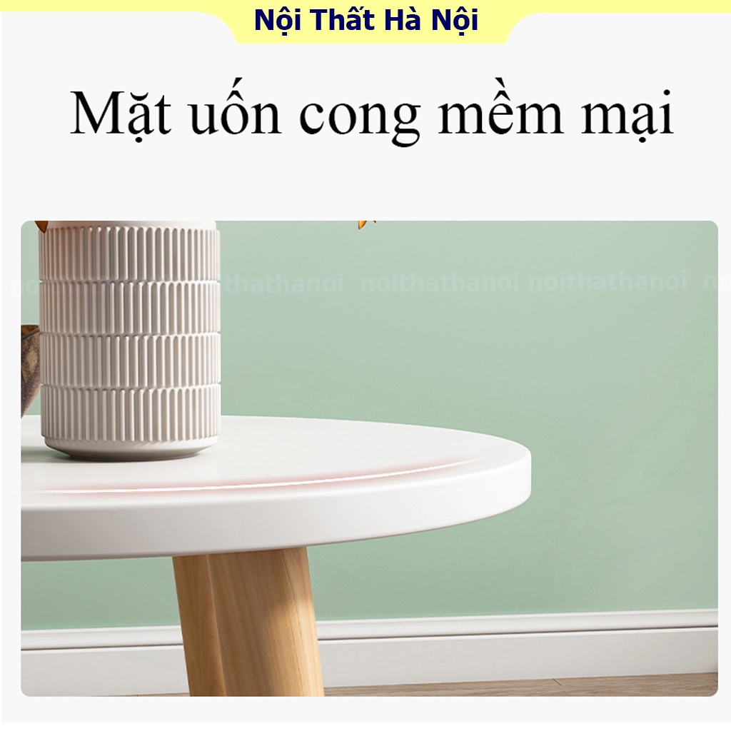 Bàn trà, bàn sofa đơn giản 2 mặt hình chữ nhật, hình trứng, hình giọt nước phong cách Bắc Âu chân gỗ tự nhiên chắc chắn