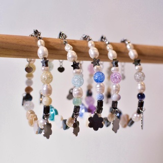 Vòng tay chuỗi hạt gắn charm Pearly Bracelet, vòng tay nữ hàn quốc