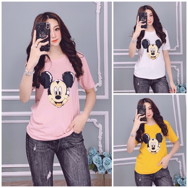 Áo thun chuột MICKEY in 2 mặt
