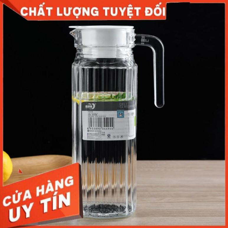 Bình đựng nước thủy tinh trắng 1000ml,bình thủy tinh đựng nước cao cấp