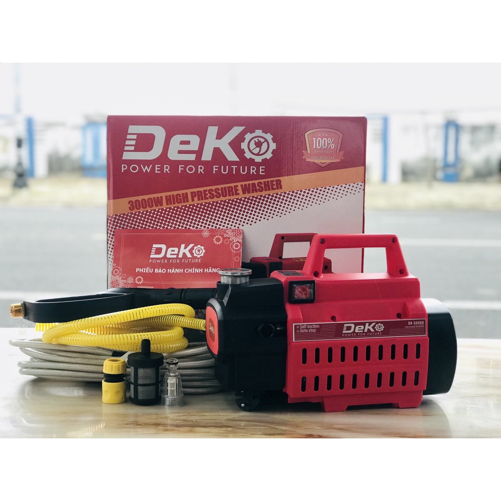 Máy rửa xe áp lực DEKO Nhật Bản , Động cơ từ , Lõi đồng Công suất cực đại 3000w - Bảo hành 1 năm